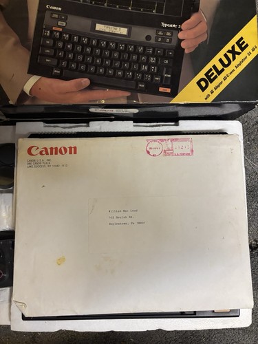 VINTAGE Canon S-50 "TypeStar 5" Electronic Portable TypeWriter W/ Box & Papers - Picture 6 of 8