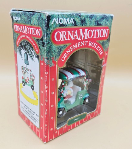 Vintage 1989 Fore! Golfcart mit Weihnachtsmann & Rentier drehbares Ornament Noma Ornamotion EC - Bild 19 von 23
