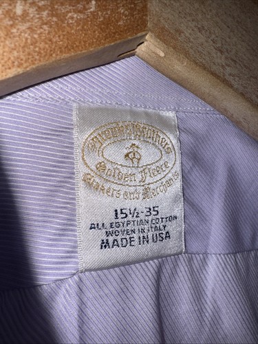 Brooks Brothers “Golden Fleece” Men’s Lavender Egyptian Cotton Twill Dress Shirt - Picture 6 of 11