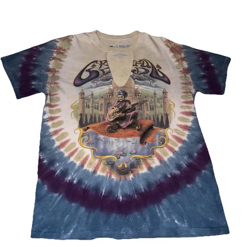 Grateful Dead Liquid Blue Tie-Dye T-Shirt Lot (2) 2000 & 2001 Medium Distressed - Picture 12 of 18