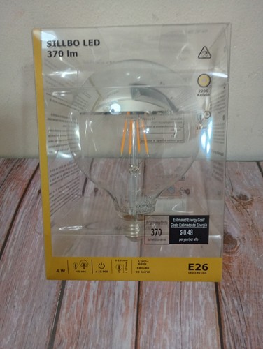 Ikea SILLBO LED E26 370 Lumen 4W Decorative Bulb Mirrored Top Silver Color - NEW - Picture 1 of 5