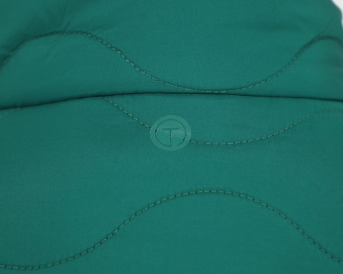 T BY TALBOTS $170 Patch Pocket Quilted Jacket Mockneck Relaxed Fit Green Size L - Picture 6 of 12