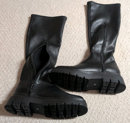 Steve Madden Mujer Talla 7.5 Negro Botas Hasta la Rodilla Con Cremallera Lateral 25 - Imagen 6 de 9