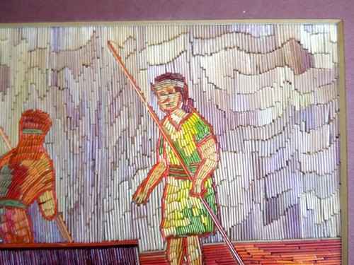 STRAW ART “Kiva Night” *LUIS P OLAY* Popotillo Mexican Folk Art Native Picture - Picture 4 of 10