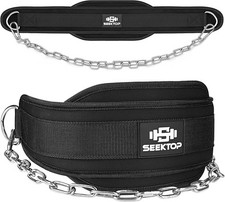 Seektop Dip Belt with 38" Steel Chain for Weightlifting Dips Pull Ups Squats