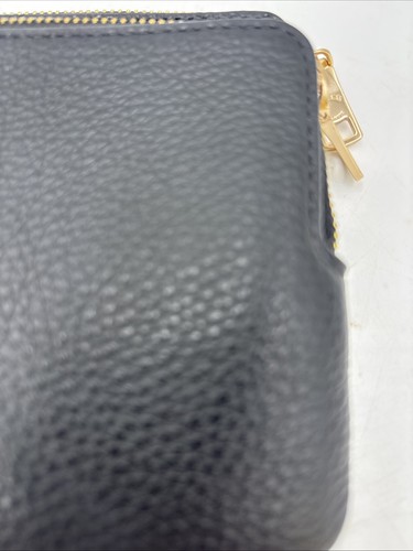 NEW Coach Black Crossgrain Leather Small Zip Top Wristlet 8''x5'' - Picture 5 of 12