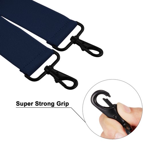 Buyless Fashion Men 2 Pack Suspender - 48" Adjustable Heavy Duty 2" X Black Hook - Picture 44 of 77