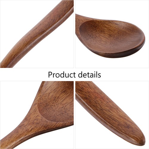8 Pcs Wooden Small Soup Spoon Reusable Dessert Salad Spoon Stirring Spoon Food - Picture 6 of 12