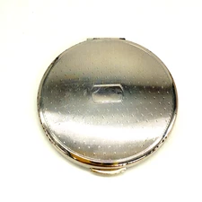 Vintage Kigu Powder Compact Silver and Gold Tone Interior Mirror