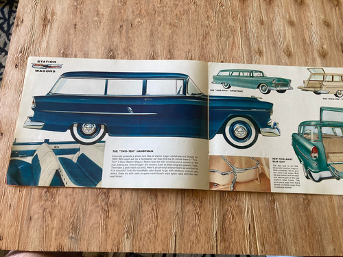 Chevrolet 1955/1950 folleto x 2 anuncios de coche Skyline Fleetline Bel Air - Imagen 2 de 6