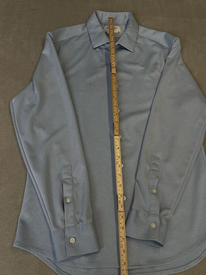 Camisa Ministry of Supply Para Hombres Grande Azul Manga Larga Abotonada Vestido Calce Ajustado Foto 2 de 4