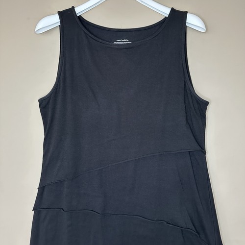 Vestido midi informal de algodón negro sin mangas Shanghai en capas L Buda neón para mujer - Imagen 2 de 6
