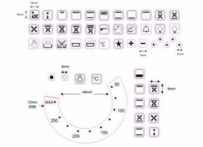 Replacement Oven Temperature Decals Stickers 50 250 49 Oven