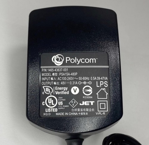 Polycom AC Adapter Model PSA15A-480P P/N: 1465-43637-001 48V 0.31A - Picture 2 of 3