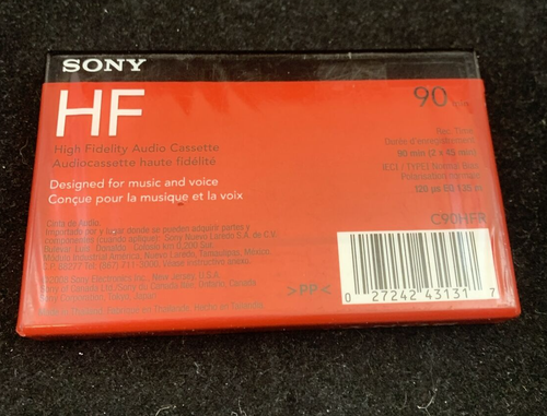 Sony HF High Fidelity Blank Audio Cassette Tape 90 Min (New!) - Picture 2 of 3