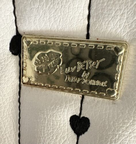 LUV BETSEY by Betsey Johnson Y2K Quilted Hearts Mini Blk White ColorfulBackpack - Picture 3 of 8