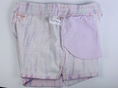 Girls 2 Soft Fleece Pull-On Shorts Cat & Jack - Medium Purple Tie Dye & Pink - Picture 10 of 12