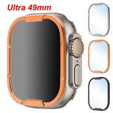Metal Frame Glass for Apple Watch Ultra3/2 49mm Full Cover Screen Protector Film