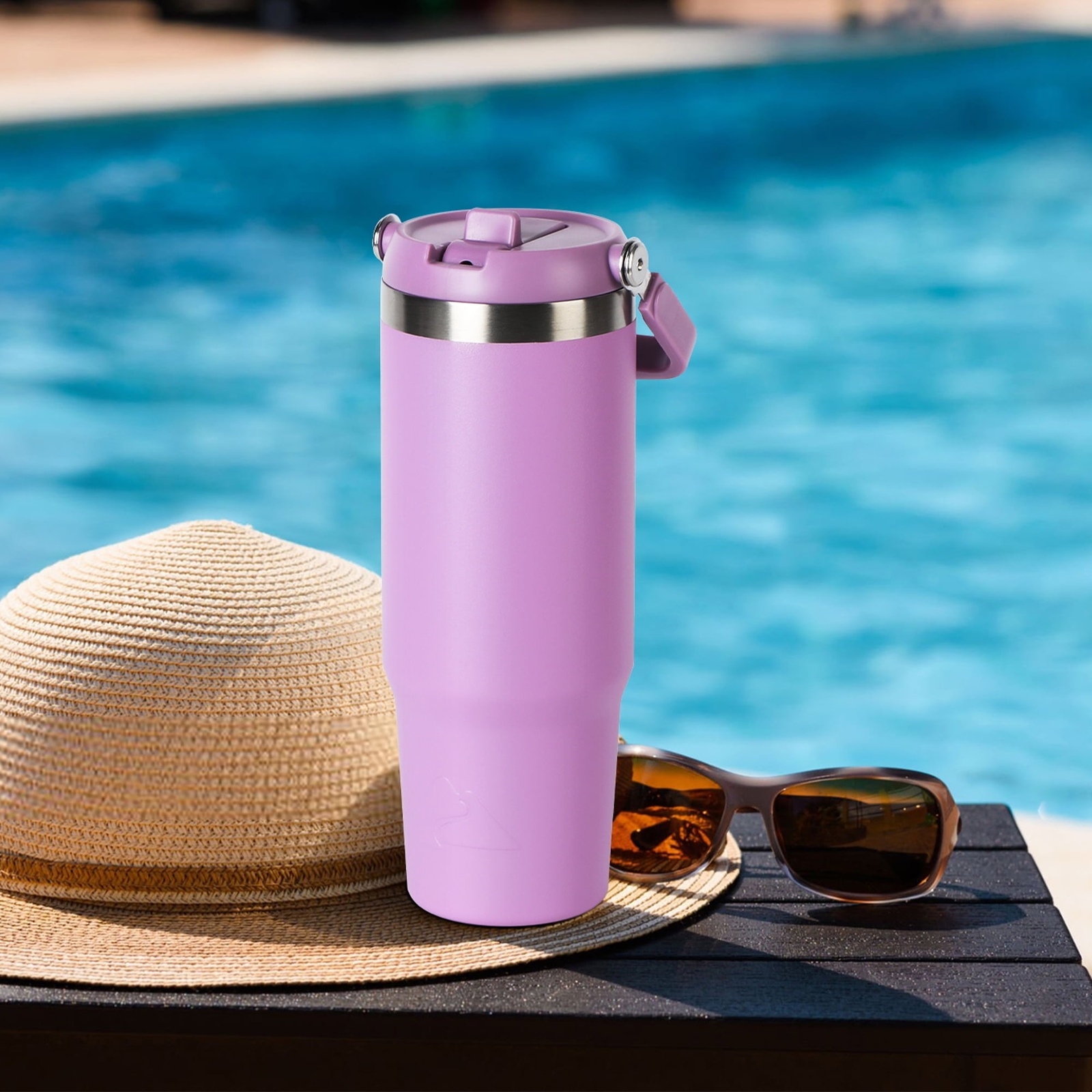 Ozark Trail 30 oz Insulated Stainless Steel Tumbler with Swivel Handle New Lilac