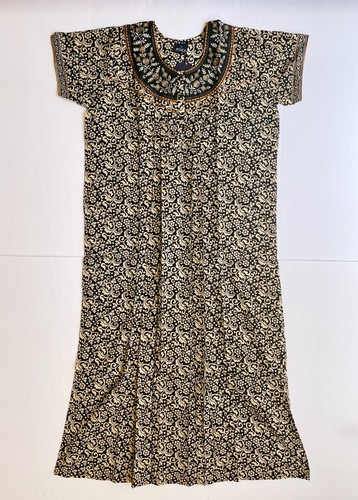 2XL Size Women Night Wear Pure Cotton Sleepwear 52" Bust Size Embroidered Nighty - Picture 7 of 10