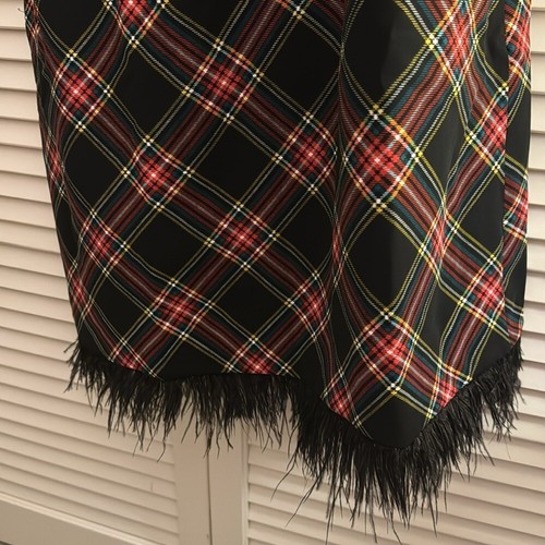 Jcrew Tartan feather-trim mini dress NWT Size 10 Plaid Holiday Inspired - Picture 4 of 4