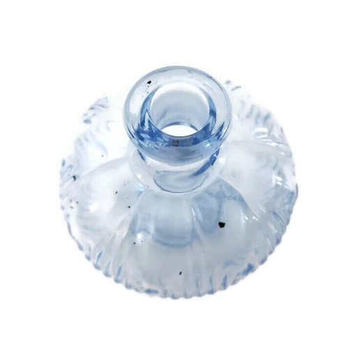 Perfume Bottle Made in Japan Round Ribbed Tulip Stopper 2.5 Inch EMPTY - Picture 6 of 13