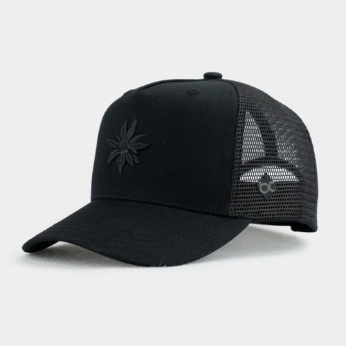 Bavarian Caps Edelweiß Black Edition Curved Cap Basecap Meshcap Truckerkappe Neu - Picture 4 of 6