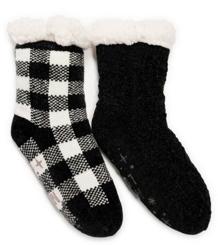 Muk Luks Women's Fuzzy Chenille Plush Lined Cabin Socks 2-Pack Size L/XL-New - Picture 9 of 9