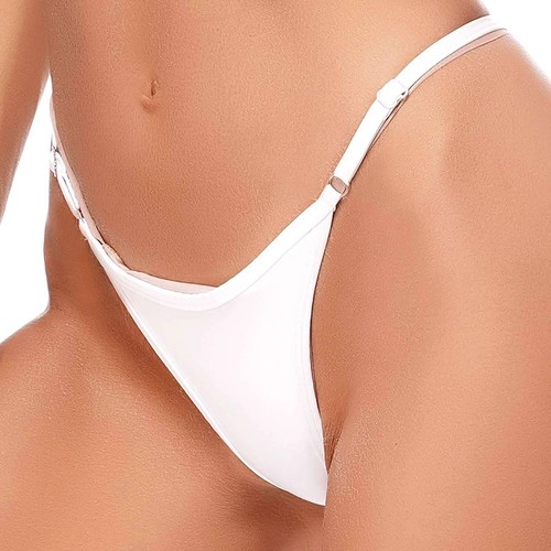 Damen Metallic G-String T-Back High Waist Slip verstellbare Träger Unterwäsche - Bild 79 von 130
