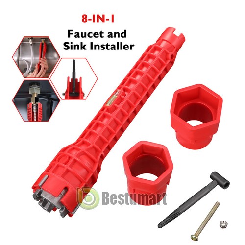Wasserhahn und Spüle Installateur 8 IN 1 Multitool Rohrzange für Klempner Hausbesitzer - Bild 12 von 12