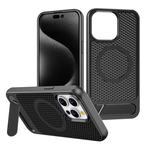 Heat Dissipation Hollow Ma-gs-afe Case For iPhone 15 Pro Max Stand Holder Cover - 第 15/20 張圖片