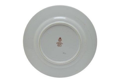 Royal Worcester Herbs Green Trim 6.75" Bread Plate Black Mustard - Picture 2 of 2
