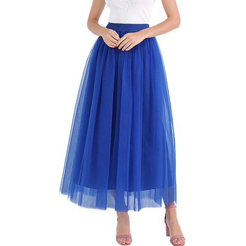 Women's Skirt Layered Mesh Ballet Prom Party Tulle Tutu A Line Midi Skirt - Foto 27 di 33