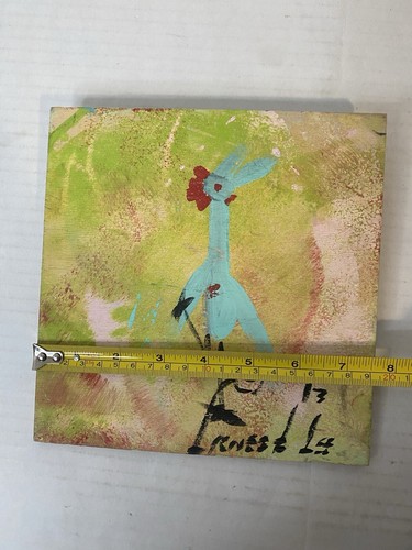 Ernest Lee 2013 The Funky Chicken Original Kunstwerk an Karton 8x8 signiert mit Etikett - Bild 14 von 15