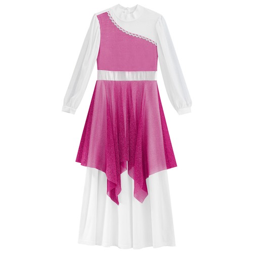 Girls Robe Stage Performance Dress Liturgical Dancewear Dance Worship Modern - Picture 43 of 92