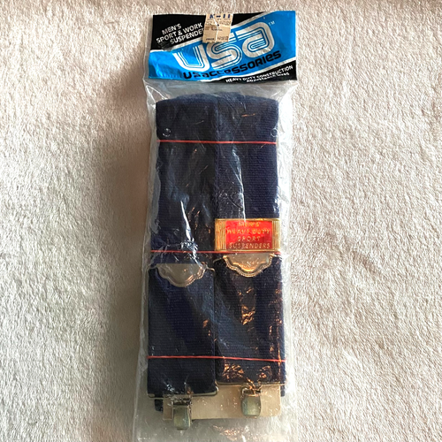 Vintage Honcho Suspenders Navy Blue Heavy Duty Sport New in Open Package 2" wide - Picture 2 of 11