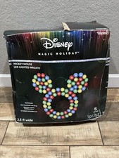 Disney Magic Holiday LED Christmas Lighted Bulb Mickey Mouse Wreath 2018 Gemmy