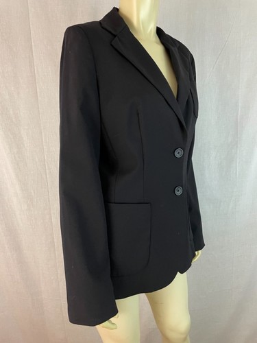 Banana Republic Blazer 10 Black Wool Spandex Stretch Pockets Fully Lined - Picture 2 of 10