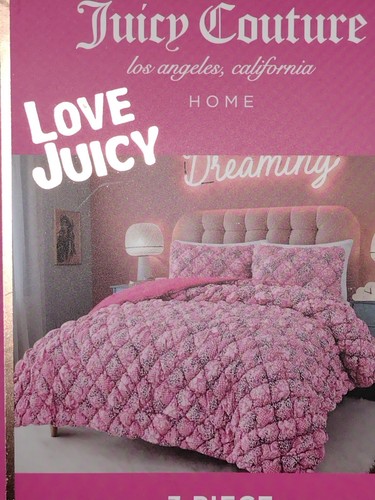 JUICY COUTURE 3 PIECE CLOUD SOFT BED SET QUEEN JUICY COUTURE 3 PIECE COMFORTER - Picture 2 of 11