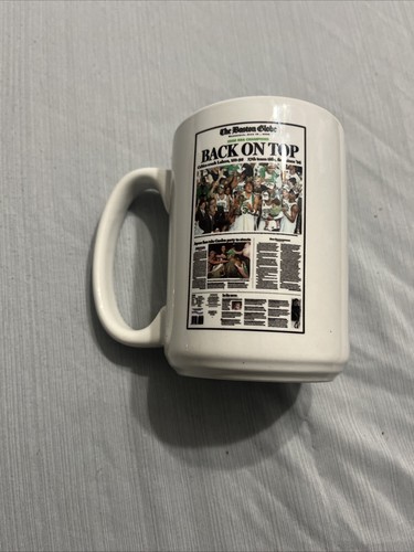 Vtg Boston Celtics 2008 NBA Championship Boston Globe “Back On Top” Ceramic Mug - Picture 3 of 6