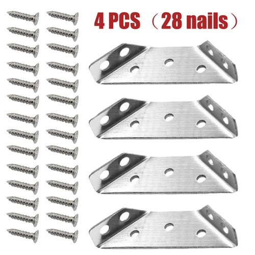12-4PCS Triangle Bracket Furniture Thickened Universal Connector Corner Fastener - Picture 2 of 12