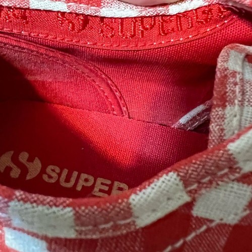 Cute! Superga 2750 Striped and Checked Red Gingham Plaid Sneaker EU 36 US 6 - Picture 13 of 13