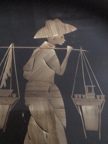 Vintage asiatisches Bambus Holz Bild - Bild 2 von 5