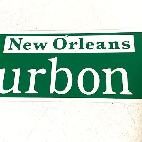 BOURBON ST Street Sign Road Sign NEW ORLEANS 18.5x5in EUC! QUICK SHIP! - Picture 7 of 19