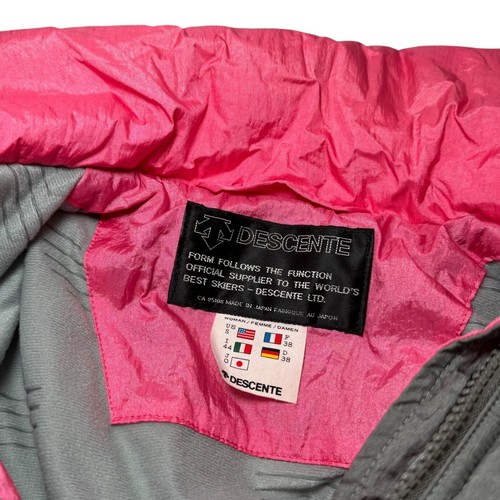 Vintage 90s Descente Japan Women’s Nylon Ski Jacket Size S (6-8) Pink Gray - Picture 10 of 11