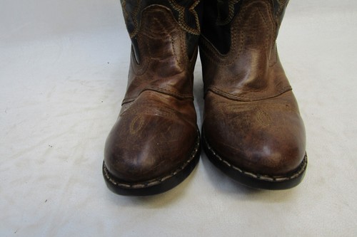 Cody James Youth Size 11 D Black Brown Buckaroo Cowboy Western Boots - Picture 6 of 11