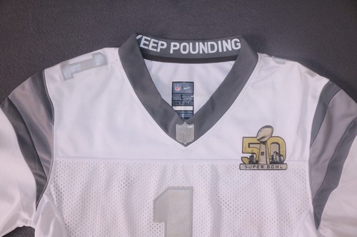 Cam Newton Carolina Panthers NFL #1 Super Bowl 50 Jersey Size L - Picture 6 of 13