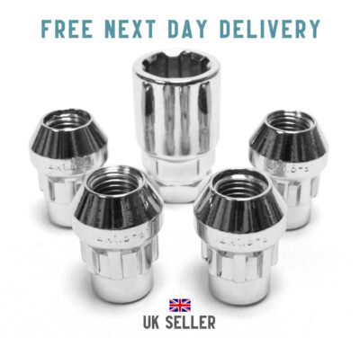 4x M12 x 1,5 Radmuttern Radsicherung Kegelsitz (silber) Schlüssel FORD B-MAX 2012-2017