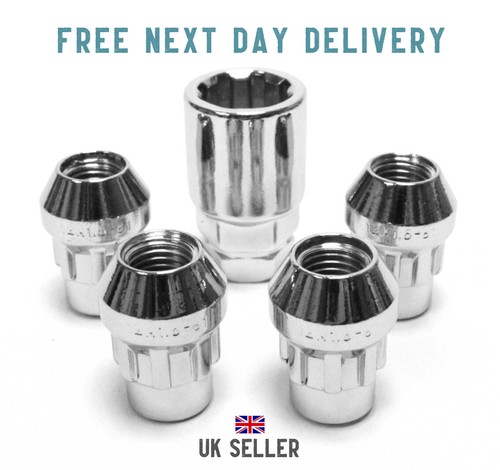 4x M12 x 1,5 Radmuttern Radsicherung Kegelsitz (silber) Schlüssel FORD C-MAX 2007-2019 - Bild 1 von 8