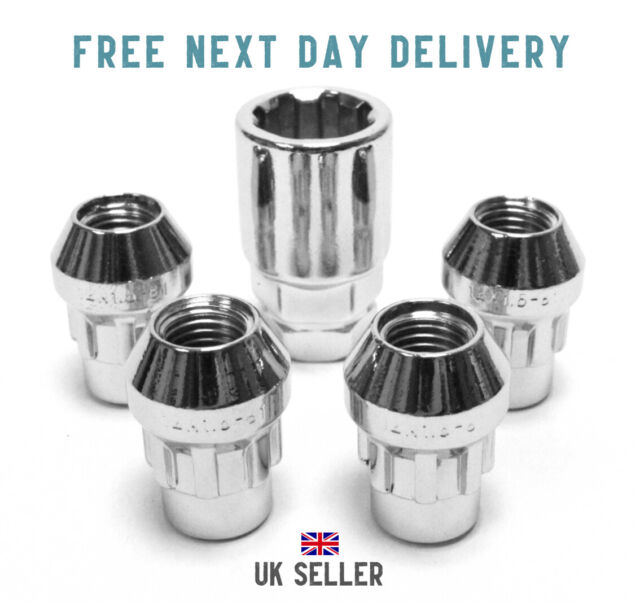 4x M12 x 1.5 Locking Wheel Nuts Tapered Seat (Silver) FORD MONDEO 1993-2022 4x M12 x 1.5 Locking Wheel Nuts Tapered Seat (Silver) FORD MONDEO 1993-2022